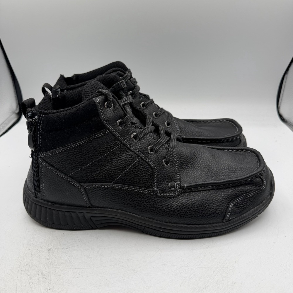 Orthofeet Ranger Boots Men Sz 11.5 2E WIDE Black Heel Zip Orthopedic Comfort 483